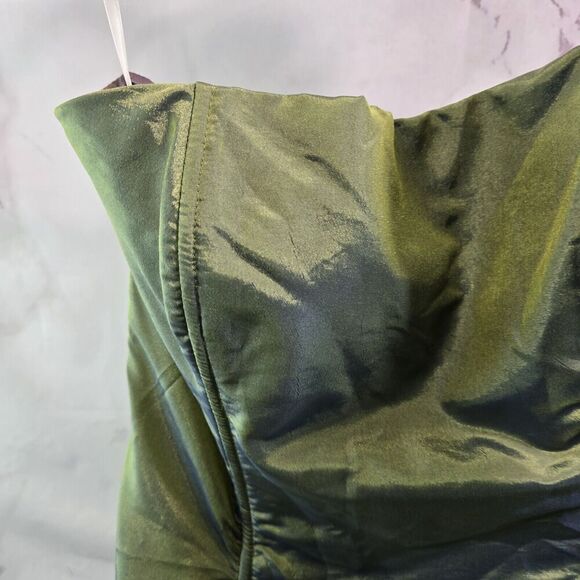 Gunne Sax Dress Womens Medium Green Holographic Y2K Whimsy Tube Prom Millennium - Picture 2 of 14